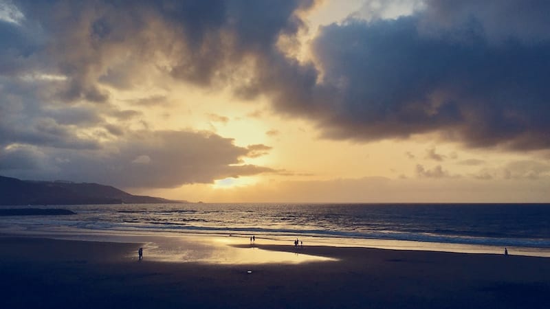 Sunset on an island beach